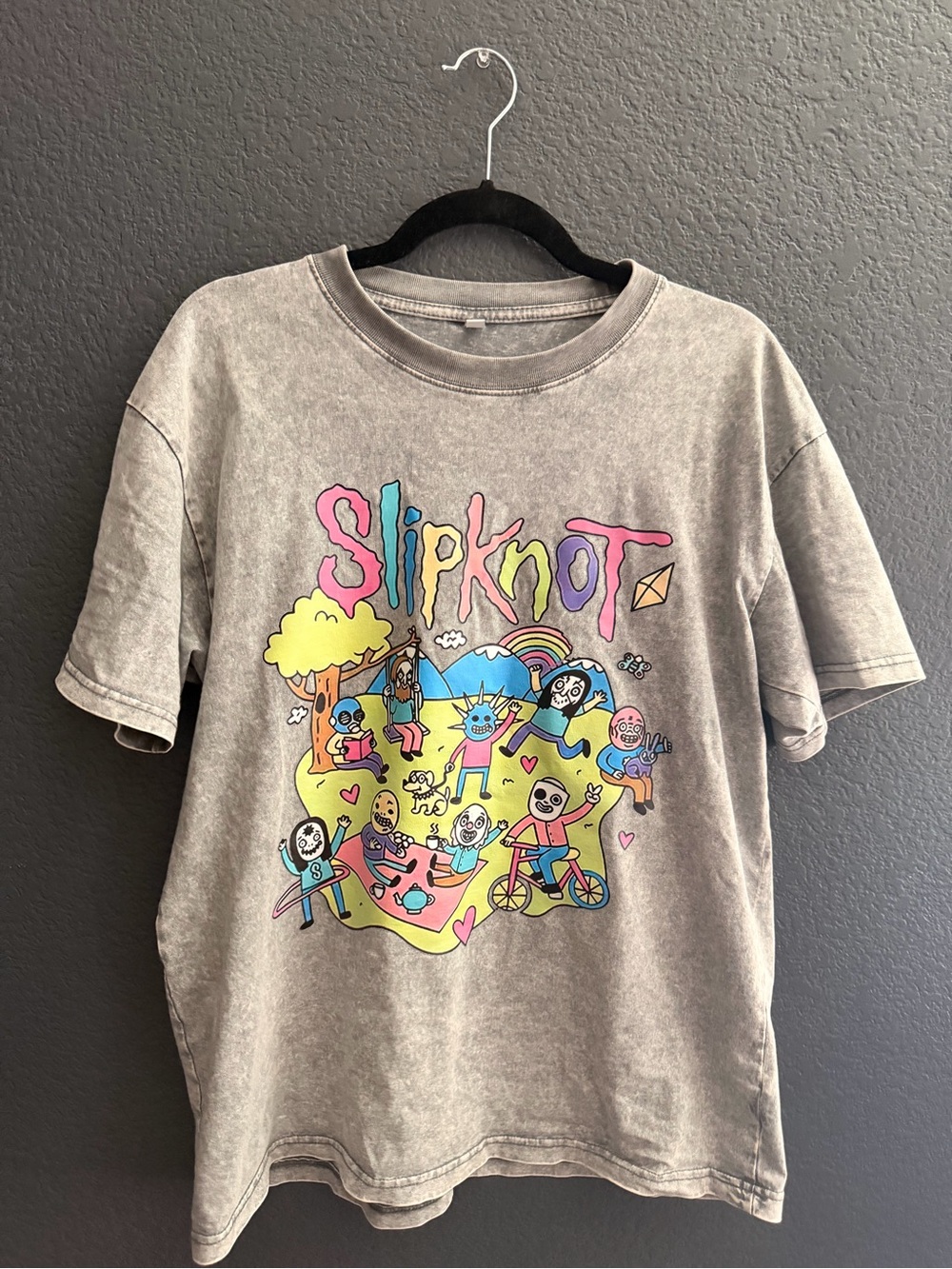 Slipknot Men's Grey Graphic Short Sleeve Tee
